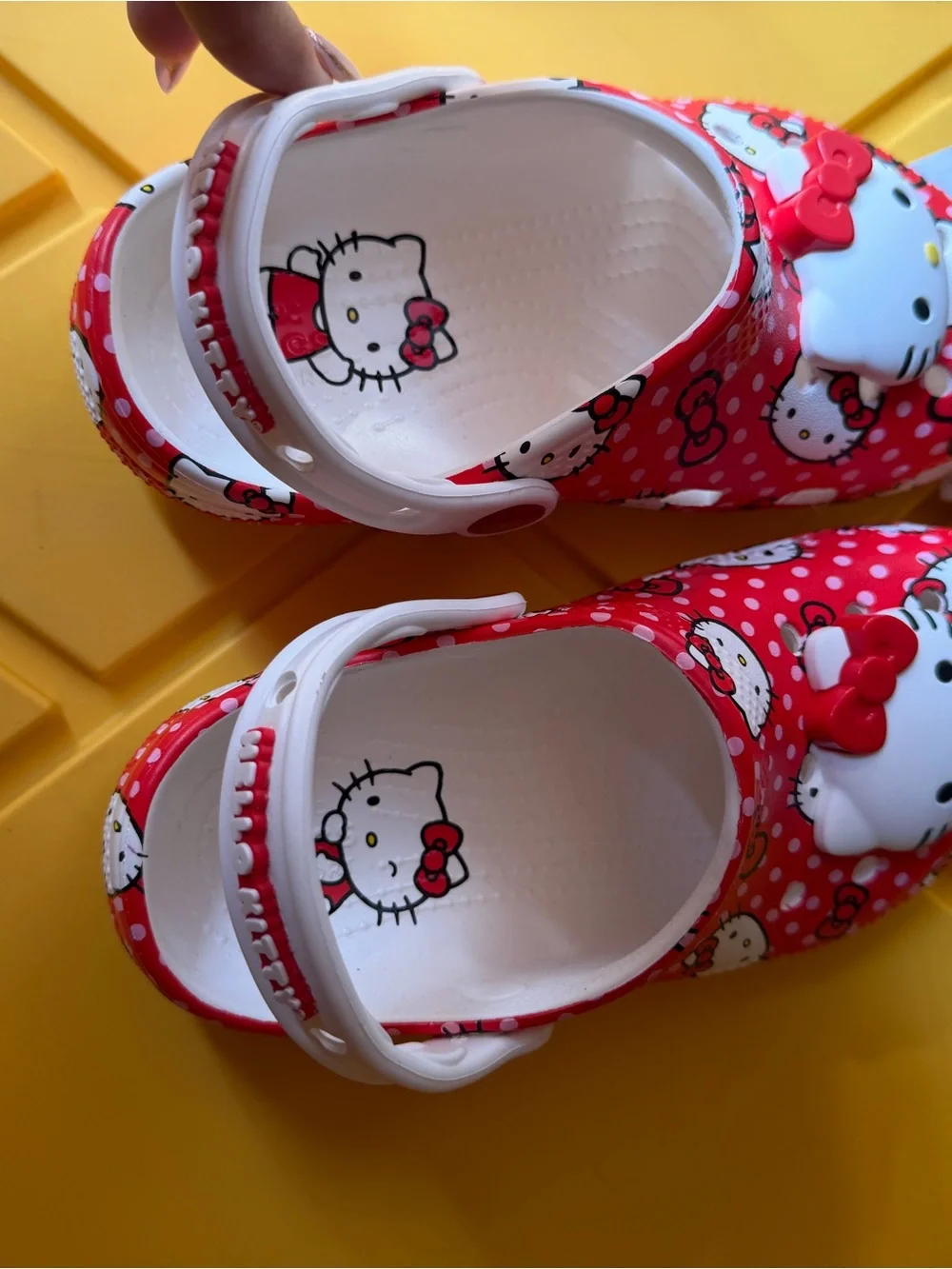Hello Kitty Red and White Kids Slip-On Clogs with Bow Accents